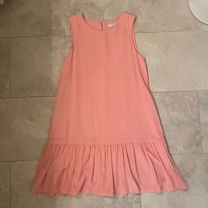 Pink a-line mini dress with cute ruffle!